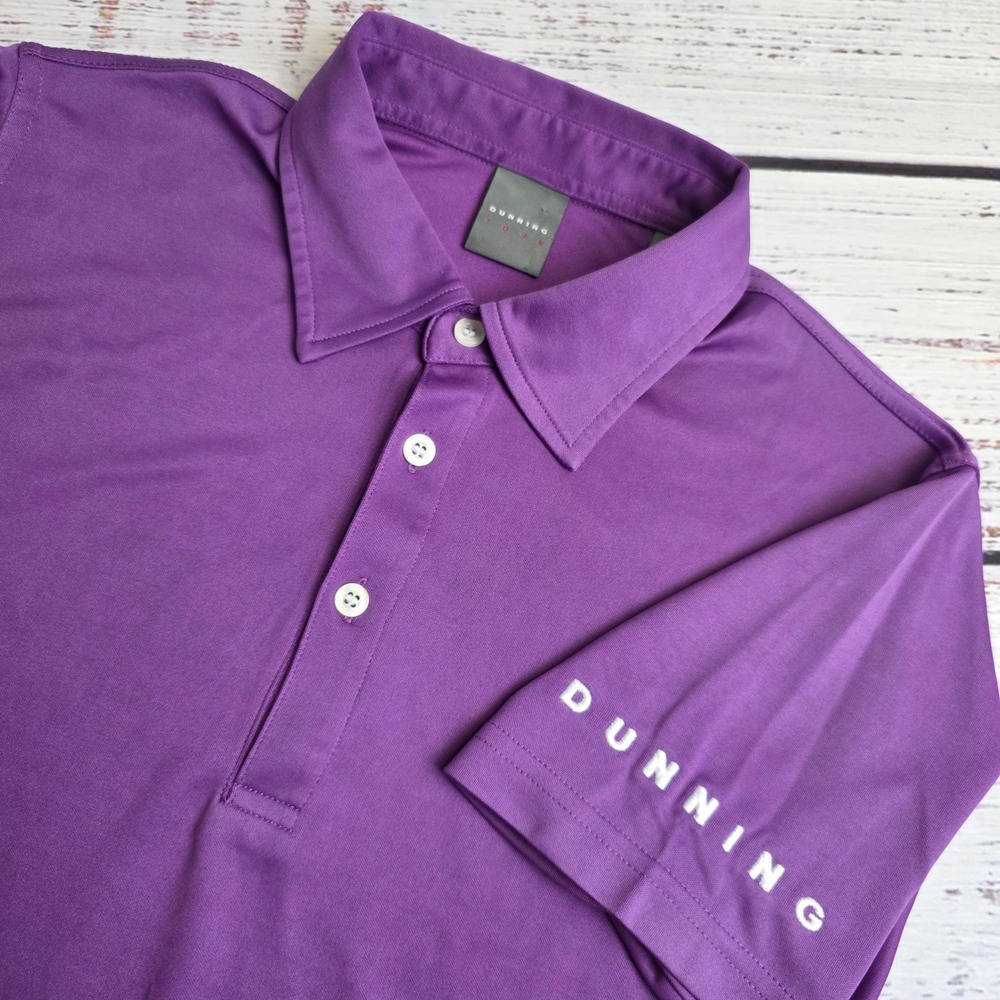 Dunning Tour Mens LargePurple Golf Polo Shirt Short Sleeve Performance Polyester